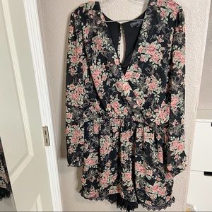 Forever 21 Floral Long Sleeve Romper.